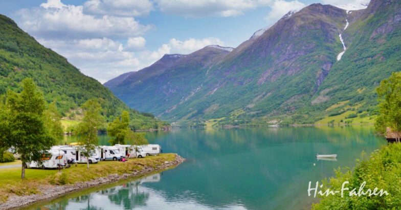 Urlaub in Norwegen mit dem Wohnmobil: Wohnmobile direkt am Fjord